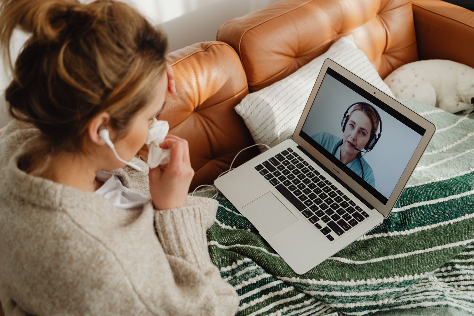 Telehealth consultation with a provider from home