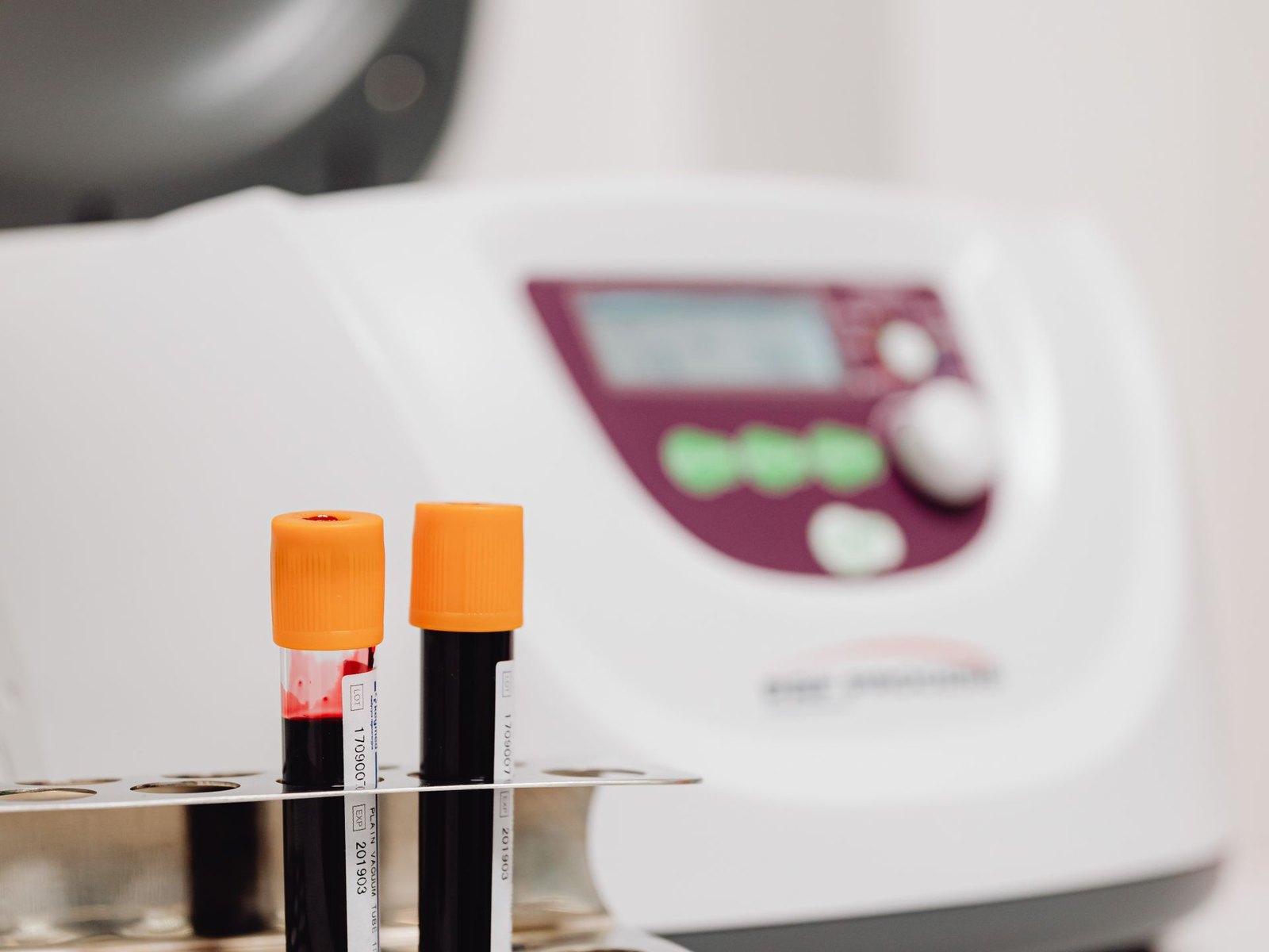 Blood sample tubes prepared for a hormone panel