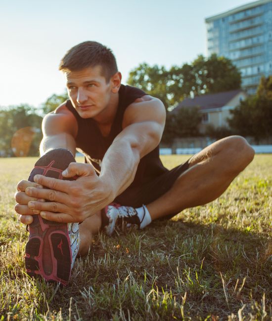 Mature man running outdoors