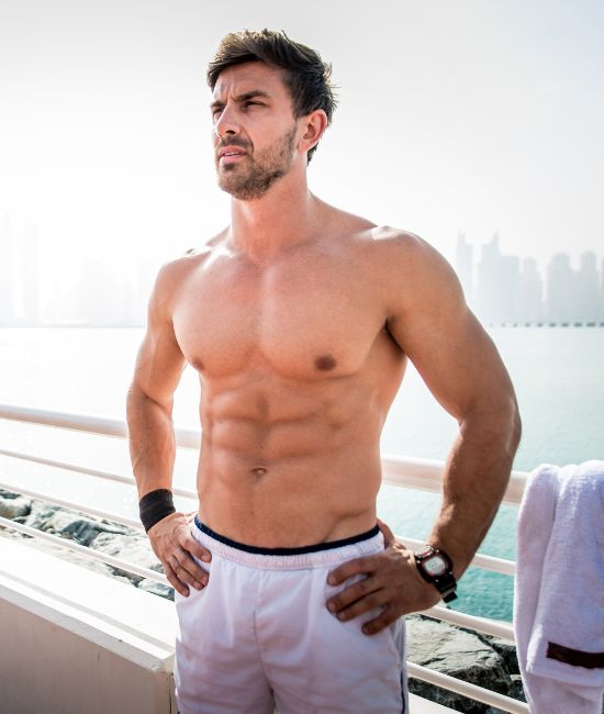 Mature man running outdoors