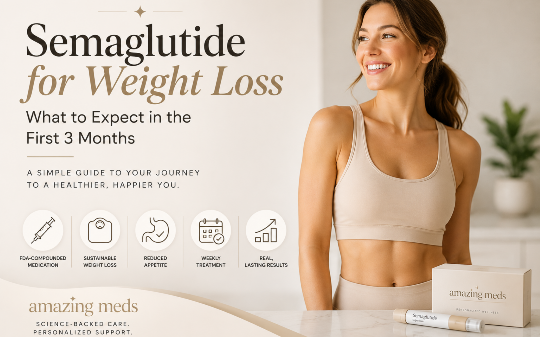 Woman reviewing semaglutide weight loss progress and what to expect during the first three months of treatment